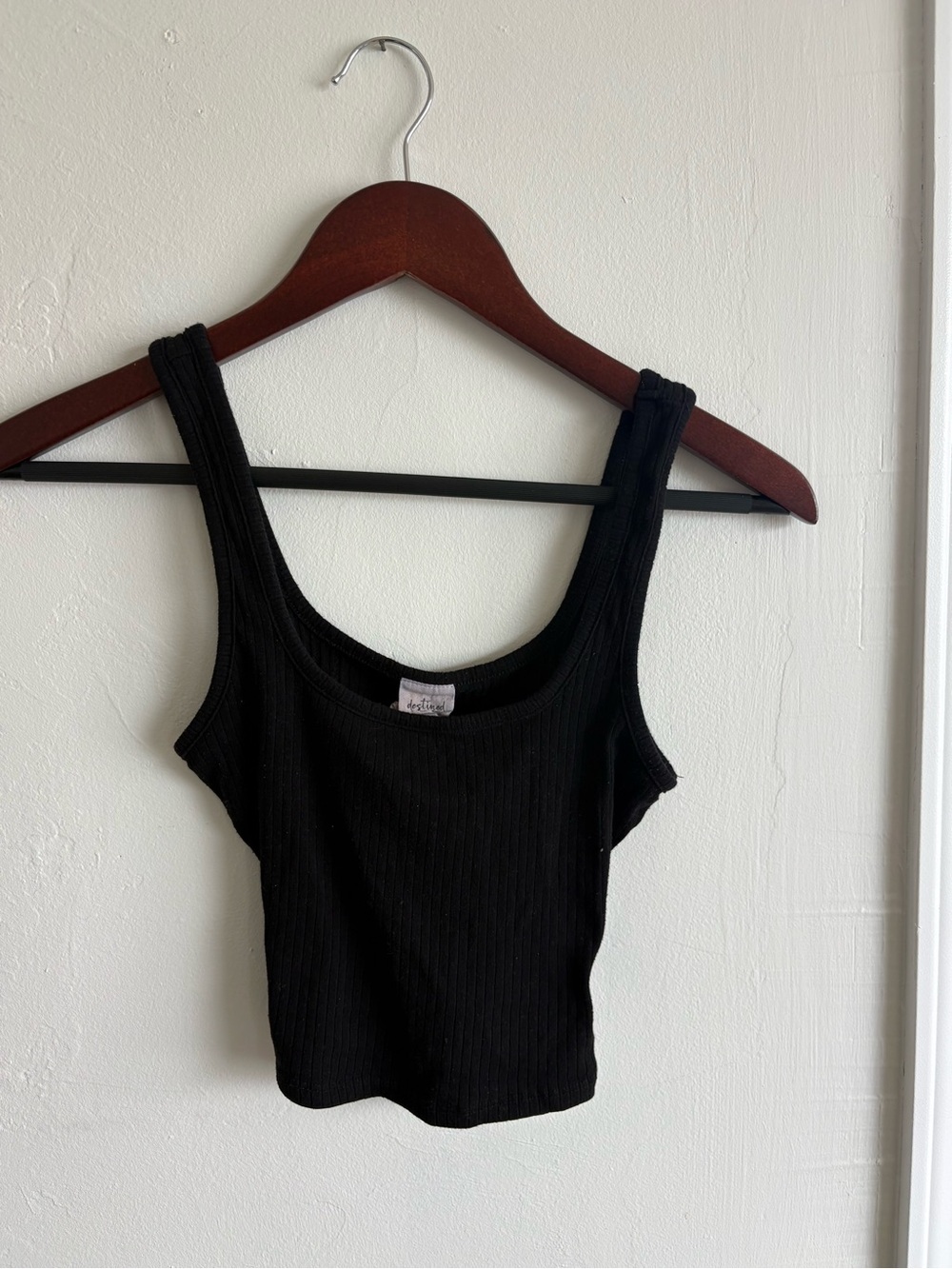 Black Ribbed Tank Top